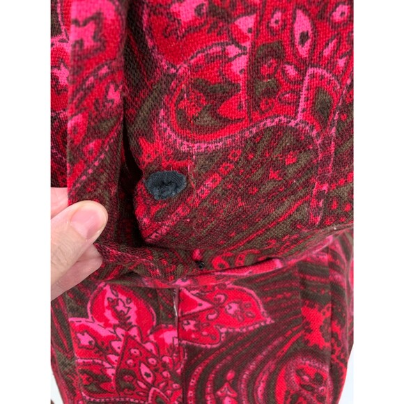 60s Red Print Dress Vintage M Henry Rosenfeld AS IS - Picture 8 of 10